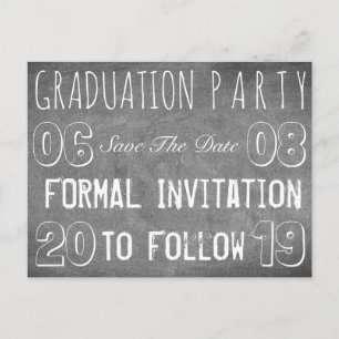 Graduation Party Save the Date Chalkboard look Briefkaart