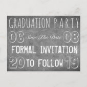 Graduation Party Save the Date Chalkboard look Briefkaart (Voorkant)
