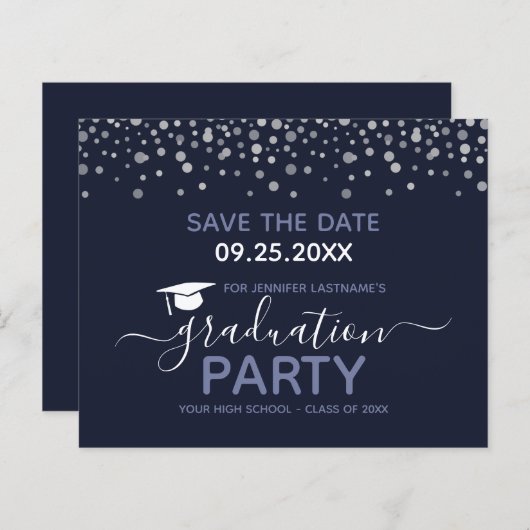 Graduation Party Save the Date Invitation (Voorkant / Achterkant)