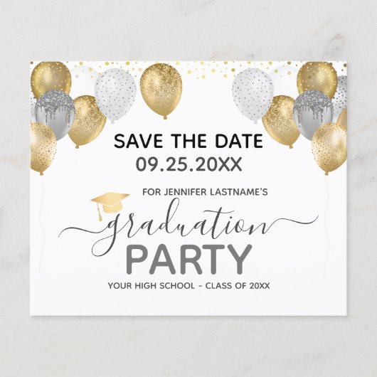 Graduation Party Save the Date Invitation (Voorkant)