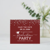 Graduation Party Save the Date Invitation (Staand voorkant)