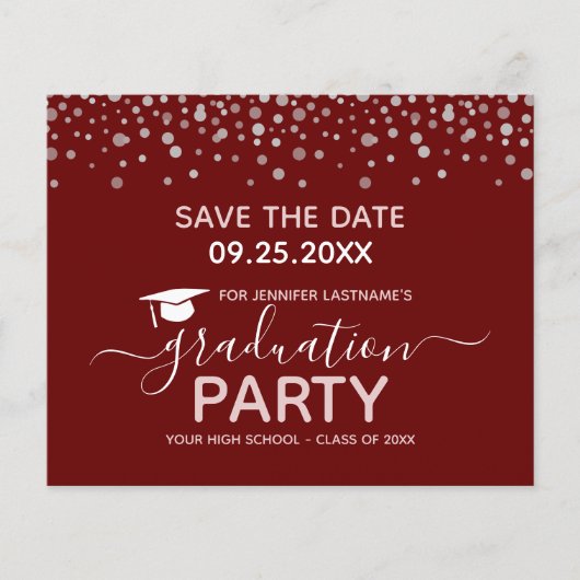 Graduation Party Save the Date Invitation (Voorkant)