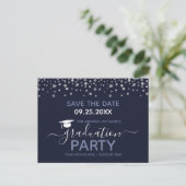 Graduation Party Save the Date Invitation Briefkaart (Staand voorkant)