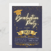 Graduation Party Save the Date Invitation Kaart (Voorkant / Achterkant)