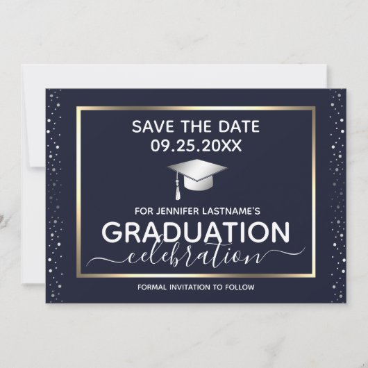 Graduation Party Save the Date Invitation Kaart (Voorkant)