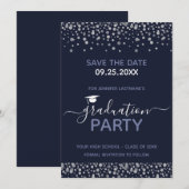 Graduation Party Save the Date Invitation Kaart (Voorkant / Achterkant)