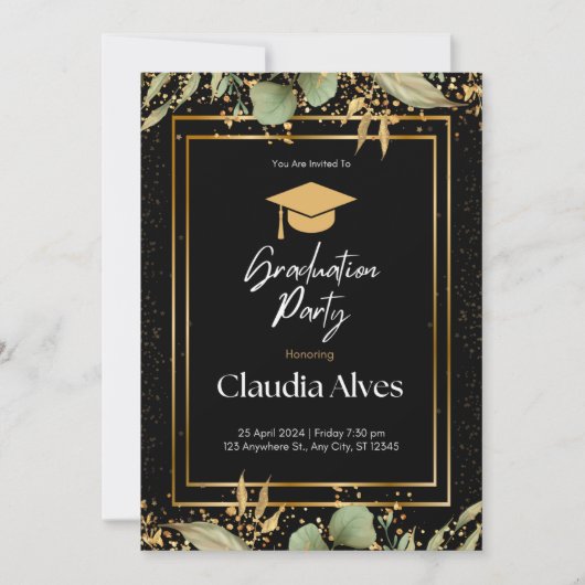 Graduation Party Save the Date Invitation Kaart (Voorkant)