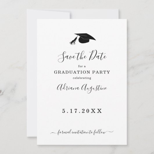 Graduation Party Save the Date Kaart (Voorkant)