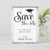 Graduation Party Save the Date Magnetic Card Kaart (Staand voorkant)