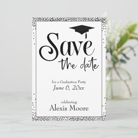 Graduation Party Save the Date Magnetic Card Kaart (Staand voorkant)