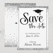 Graduation Party Save the Date Magnetic Card Kaart (Voorkant / Achterkant)