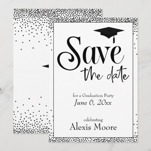 Graduation Party Save the Date Magnetic Card Kaart (Voorkant / Achterkant)