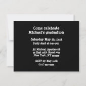 Graduation Party School Bus Black Invitation Kaart (Achterkant)
