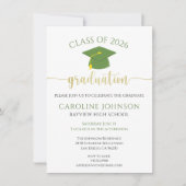 Graduation Party School Colors Green & Gold Kaart (Voorkant)