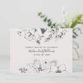Graduation Party Script Blush Botanical Floral Kaart (Staand voorkant)