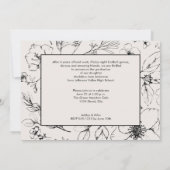 Graduation Party Script Blush Botanical Floral Kaart (Achterkant)