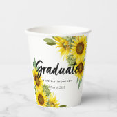 Graduation Party Script Celebration Sunflower Chic Papieren Bekers (Voorkant)