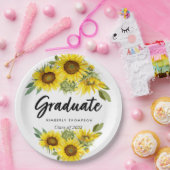 Graduation Party Script Celebration Sunflower Papieren Bordje (Feest)