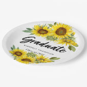 Graduation Party Script Celebration Sunflower Papieren Bordje (Gekanteld)