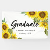 Graduation Party Script Celebration Sunflower Spandoek (Horizontaal)