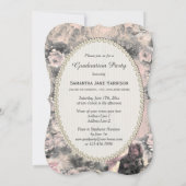 Graduation Party Shabby Chic Eiffel Tower & Rozen Kaart (Achterkant)