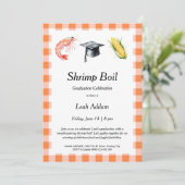 Graduation Party Shrimp Boil Invitation Kaart (Staand voorkant)