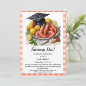 Graduation Party Shrimp Boil Invitation Kaart (Staand voorkant)
