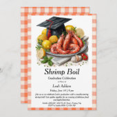 Graduation Party Shrimp Boil Invitation Kaart (Voorkant / Achterkant)