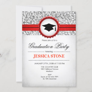 Graduation Party - Silver White Red Kaart