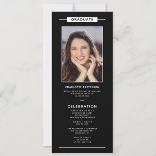 Graduation Party Simple Modern Photo QR Code Kaart