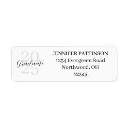 Graduation Party Simple Modern Return Address Etiket