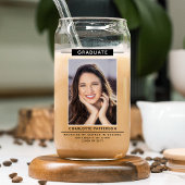 Graduation Party Simple Modern Script Photo Black Blikvorm Glas