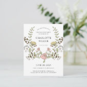 Graduation Party Spring Flowers Uitnodiging Briefkaart (Staand voorkant)