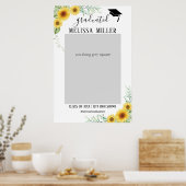 Graduation Party Sunflower Foto Booth Lijst Poster (Keuken)