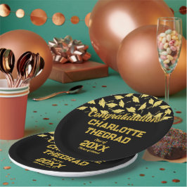 Graduation Party Supplies Gepersonaliseerd Zwart G Papieren Bordje