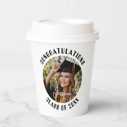 Graduation Party Sweet Persoonlijke foto en naam Papieren Bekers (Voorkant)