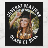 Graduation Party Sweet Persoonlijke foto en naam Wijn Etiket (Enkel label)