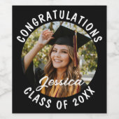 Graduation Party Sweet Persoonlijke foto en naam Wijn Etiket (Enkel label)