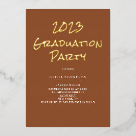 Graduation Party Terracotta Folie Invitation Folie Uitnodiging