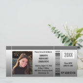 Graduation Party Ticket Invitations with Photo Kaart (Staand voorkant)