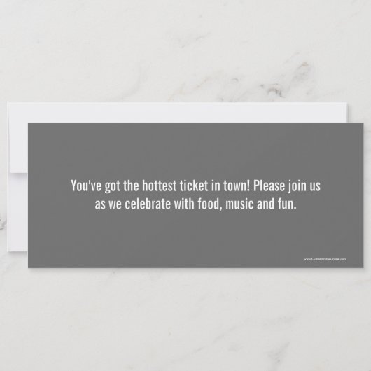 Graduation Party Ticket Invitations with Photo Kaart (Achterkant)