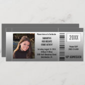 Graduation Party Ticket Invitations with Photo Kaart (Voorkant / Achterkant)