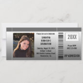 Graduation Party Ticket Invitations with Photo Kaart (Voorkant)