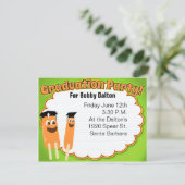 Graduation Party Time Cute Cartoon Pop Kaart (Staand voorkant)