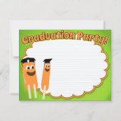 Graduation Party Time Cute Cartoon Pop Kaart (Achterkant)