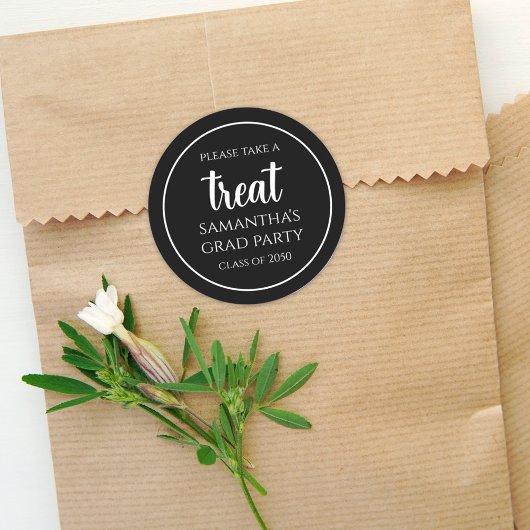Graduation Party Treat Favored Personalized Ronde Sticker
