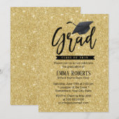 Graduation Party Typography Modern Gold Glitter Kaart (Voorkant / Achterkant)