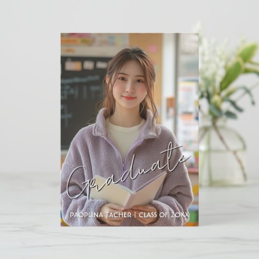 Graduation Party uitnodiging voor briefkaart (Staand voorkant)