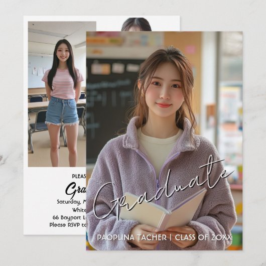 Graduation Party uitnodiging voor briefkaart (Voorkant / Achterkant)
