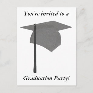 Graduation Party-uitnodigingen, Silver en Black Pe Uitnodiging Briefkaart